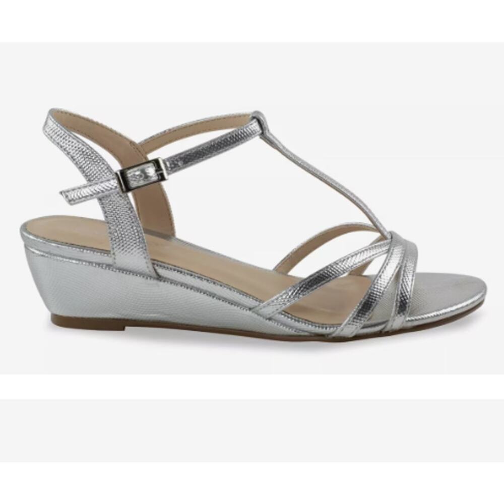 Paradox London Tessa Wedge Sandal in Silver Size 6 - Picture 2 of 5